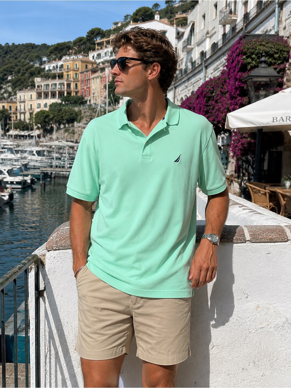 Nautica Polo Shirt Men’s XL Mint Green Classic Short Sleeve Logo